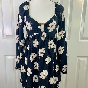 American Eagle Outfitters Y2K Style Floral Babydoll Dress Sz S Boho Festival